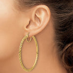 이미지를 갤러리 뷰어에 로드 , 10K Yellow Gold 65mm x 2.95mm Rope Round Hoop Earrings
