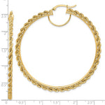Lataa kuva Galleria-katseluun, 10K Yellow Gold 65mm x 2.95mm Rope Round Hoop Earrings
