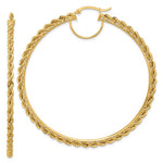 Charger l&#39;image dans la galerie, 10K Yellow Gold 70mm x 2.95mm Rope Round Hoop Earrings
