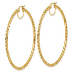 Lataa kuva Galleria-katseluun, 10K Yellow Gold 80mm x 2.95mm Rope Round Hoop Earrings
