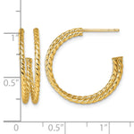 Load image into Gallery viewer, 10K Yellow Gold Double Strand Twisted C-Hoop Post Twisted Coil C Round Hoop Earrings 23mm x 5.75mm
