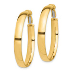 Load image into Gallery viewer, 10K Yellow Gold Square-Tube Hoop Omega Back Round Hoop Earrings 37.5mm x 5mm
