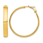 Load image into Gallery viewer, 10K Yellow Gold Square-Tube Hoop Omega Back Round Hoop Earrings 37.5mm x 5mm
