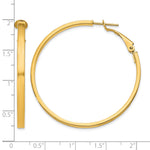 Load image into Gallery viewer, 10K Yellow Gold Square-Tube Hoop Omega Back Square Hoop Earrings 40mm x 3mm
