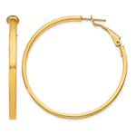 Load image into Gallery viewer, 10K Yellow Gold Square-Tube Hoop Omega Back Square Hoop Earrings 40mm x 3mm
