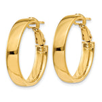 Load image into Gallery viewer, 10K Yellow Gold Square-Tube Hoop Omega Back Round Hoop Earrings 24.25mm x 5mm
