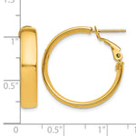 Load image into Gallery viewer, 10K Yellow Gold Square-Tube Hoop Omega Back Round Hoop Earrings 24.25mm x 5mm
