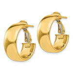 Load image into Gallery viewer, 10K Yellow Gold Small Omega Back Square-Tube Hoop Omega Back Round Hoop Earrings 19.75mm x 7.75mm
