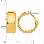 Load image into Gallery viewer, 10K Yellow Gold Small Omega Back Square-Tube Hoop Omega Back Round Hoop Earrings 19.75mm x 7.75mm
