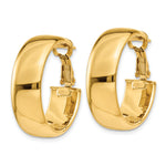 Load image into Gallery viewer, 10K Yellow Gold Square-Tube Hoop Omega Back Round Hoop Earrings 24mm x 7.75mm
