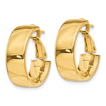 Load image into Gallery viewer, 10K Yellow Gold Square-Tube Hoop Omega Back Round Hoop Earrings 19.5mm x 6.75mm
