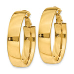 Load image into Gallery viewer, 10K Yellow Gold Large Omega Back Square-Tube Hoop Omega Back Round Hoop Earrings 30mm x 6.75mm
