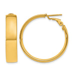 Load image into Gallery viewer, 10K Yellow Gold Large Omega Back Square-Tube Hoop Omega Back Round Hoop Earrings 30mm x 6.75mm
