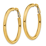Load image into Gallery viewer, 10K Yellow Gold Classic Hoop Omega Back Round Hoop Earrings 44.5mm x 4mm
