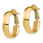 Load image into Gallery viewer, 10K Yellow Gold Square-Tube Hoop Omega Back Round Hoop Earrings 20.5mm x 5mm
