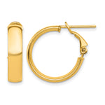 Load image into Gallery viewer, 10K Yellow Gold Square-Tube Hoop Omega Back Round Hoop Earrings 20.5mm x 5mm
