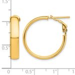 Load image into Gallery viewer, 10K Yellow Gold Square-Tube Hoop Omega Back Round Hoop Earrings 26mm x 5mm
