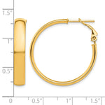 Load image into Gallery viewer, 10K Yellow Gold Square-Tube Hoop Omega Back Round Hoop Earrings 30.25mm x 5mm
