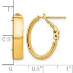 Load image into Gallery viewer, 10K Yellow Gold Square-Tube Hoop Omega Back Oval Hoop Earrings 19.25mm x 13.5mm x 5mm
