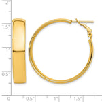 Load image into Gallery viewer, 10K Yellow Gold Square-Tube Hoop Omega Back Round Hoop Earrings 35.75mm x 7mm
