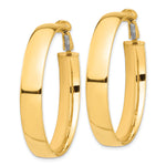 Load image into Gallery viewer, 10K Yellow Gold Square-Tube Hoop Omega Back Round Hoop Earrings 42.75mm x 7mm
