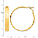 Load image into Gallery viewer, 10K Yellow Gold Square-Tube Hoop Omega Back Round Hoop Earrings 42.75mm x 7mm
