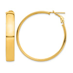 Load image into Gallery viewer, 10K Yellow Gold Square-Tube Hoop Omega Back Round Hoop Earrings 42.75mm x 7mm
