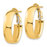 Load image into Gallery viewer, 10K Yellow Gold Square-Tube Hoop Omega Back Oval Hoop Earrings 19.25mm x 13.5mm x 7mm
