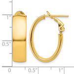 Load image into Gallery viewer, 10K Yellow Gold Square-Tube Hoop Omega Back Oval Hoop Earrings 19.25mm x 13.5mm x 7mm
