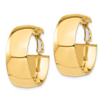 Load image into Gallery viewer, 10K Yellow Gold Square-Tube Hoop Omega Back Round Hoop Earrings 28mm x 10mm
