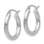 Load image into Gallery viewer, 10K White Gold 15mm x 3mm Classic Round Hoop Earrings Approx. 1.41g
