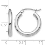 Load image into Gallery viewer, 10K White Gold 15mm x 3mm Classic Round Hoop Earrings Approx. 1.41g
