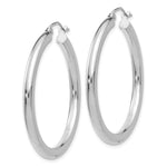 画像をギャラリービューアに読み込む, 10K White Gold 35mm x 3mm Classic Round Hoop Earrings
