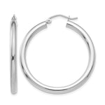 画像をギャラリービューアに読み込む, 10K White Gold 35mm x 3mm Classic Round Hoop Earrings
