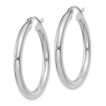Load image into Gallery viewer, 10K White Gold 30mm x 3mm Classic Round Hoop Earrings
