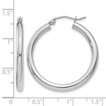 Load image into Gallery viewer, 10K White Gold 30mm x 3mm Classic Round Hoop Earrings
