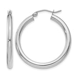 Load image into Gallery viewer, 10K White Gold 30mm x 3mm Classic Round Hoop Earrings
