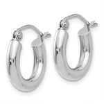 Load image into Gallery viewer, 10K White Gold 15mm x 3mm Classic Round Hoop Earrings Approx. 0.97g
