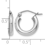 Load image into Gallery viewer, 10K White Gold 15mm x 3mm Classic Round Hoop Earrings Approx. 0.97g
