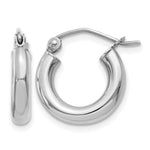 Load image into Gallery viewer, 10K White Gold 15mm x 3mm Classic Round Hoop Earrings Approx. 0.97g
