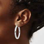 Load image into Gallery viewer, 10K White Gold 35mm x 4mm Classic Round Hoop Earrings
