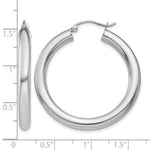 Load image into Gallery viewer, 10K White Gold 35mm x 4mm Classic Round Hoop Earrings
