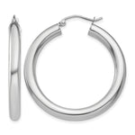Load image into Gallery viewer, 10K White Gold 35mm x 4mm Classic Round Hoop Earrings

