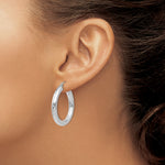 画像をギャラリービューアに読み込む, 10K White Gold 30mm x 4mm Classic Round Hoop Earrings
