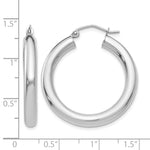 画像をギャラリービューアに読み込む, 10K White Gold 30mm x 4mm Classic Round Hoop Earrings
