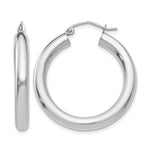 画像をギャラリービューアに読み込む, 10K White Gold 30mm x 4mm Classic Round Hoop Earrings
