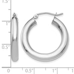 Afbeelding in Gallery-weergave laden, 10K White Gold 25mm x 4mm Classic Round Hoop Earrings
