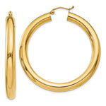 Kép betöltése a galériamegjelenítőbe: 10k Yellow Gold 45mm x 5mm Classic Round Hoop Earrings
