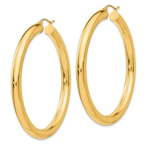10k Yellow Gold 55mm x 5mm Classic Round Hoop Earrings