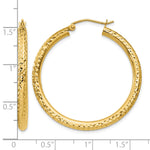 Load image into Gallery viewer, 10K Yellow Gold 35mm x 3mm Diamond Cut Sparkling Click Top Round Hoop Earrings
